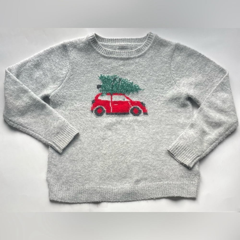 Cupcakes & Cashmere Gray Sweater with Festive Red and Green Design - Picture 2 of 8